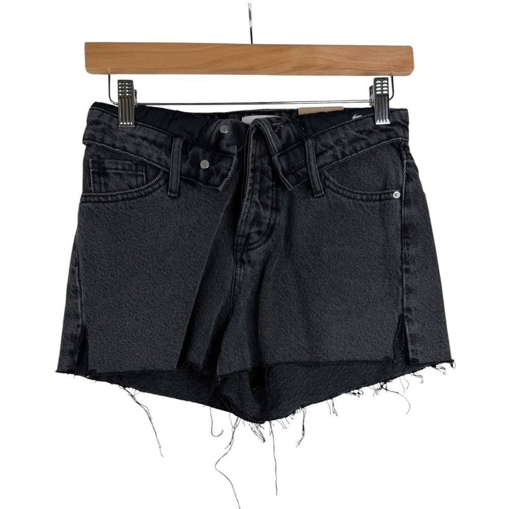 New PacSun High Waisted Denim Festival Shorts size 25 Black